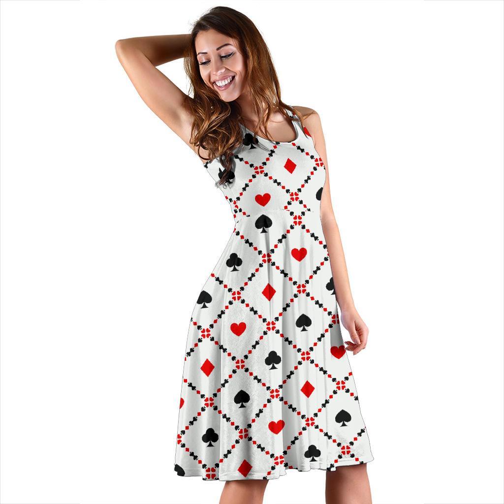 Playing Card Casino Poker Pattern Print Dress-grizzshop