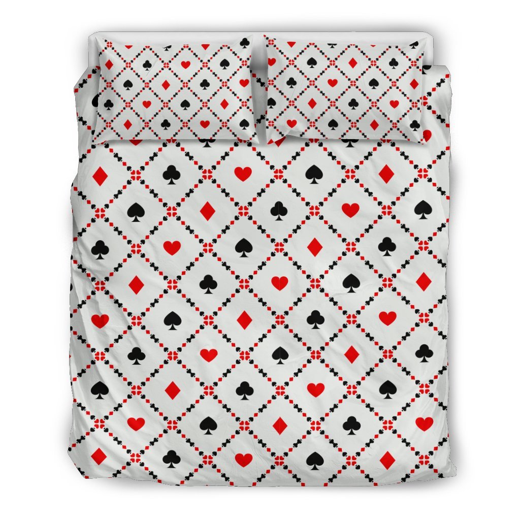 Playing Card Casino Poker Pattern Print Duvet Cover Bedding Set-grizzshop