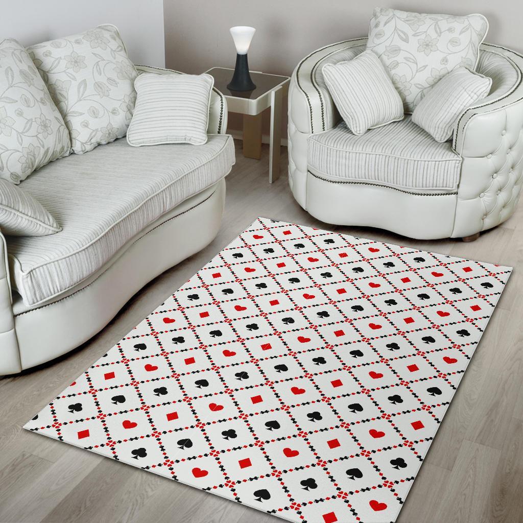 Playing Card Casino Poker Pattern Print Floor Mat-grizzshop