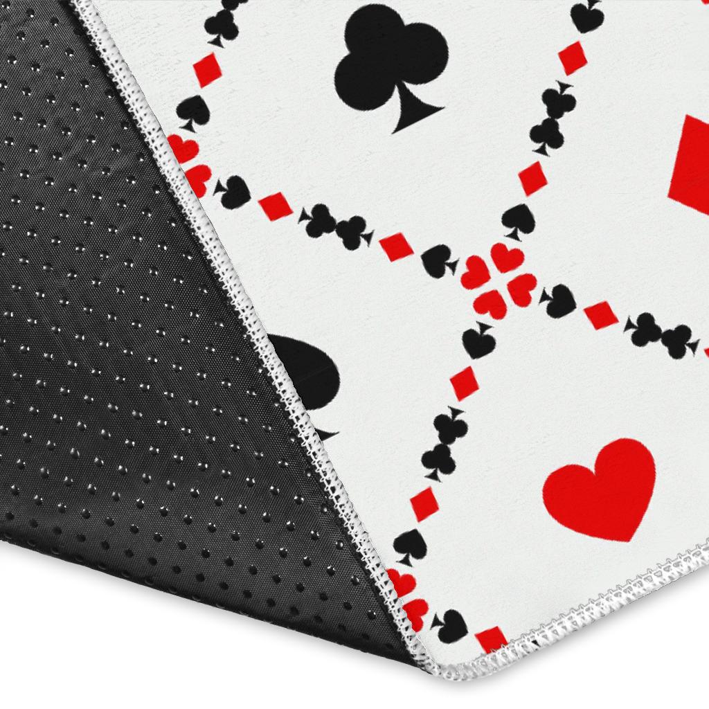 Playing Card Casino Poker Pattern Print Floor Mat-grizzshop