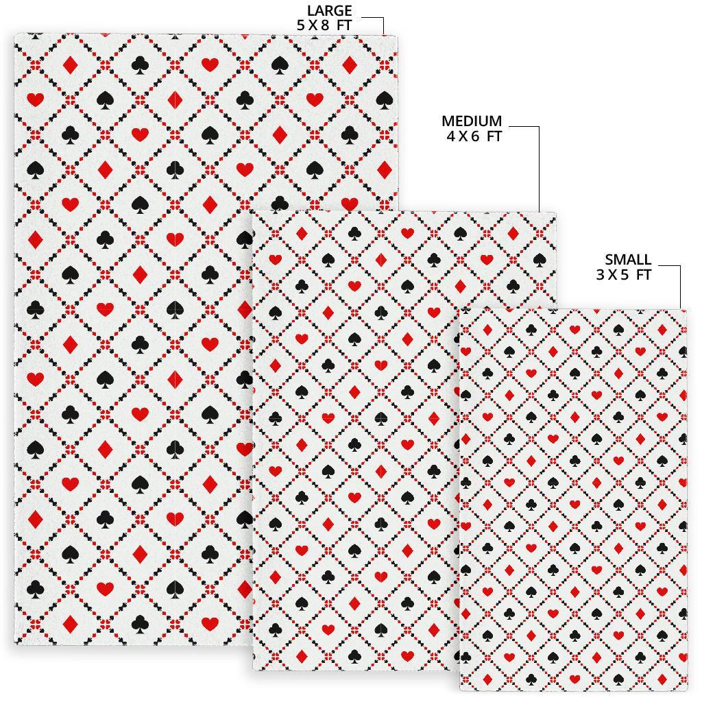 Playing Card Casino Poker Pattern Print Floor Mat-grizzshop