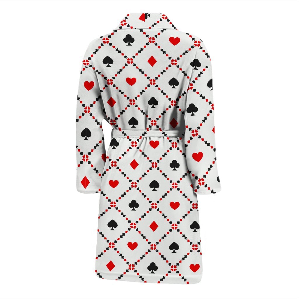 Playing Card Casino Poker Pattern Print Men Long Robe-grizzshop