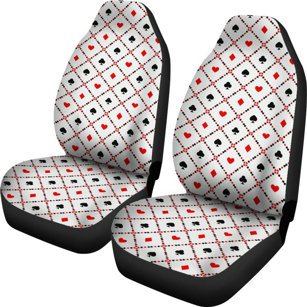 Playing Card Casino Poker Pattern Print Universal Fit Car Seat Cover-grizzshop