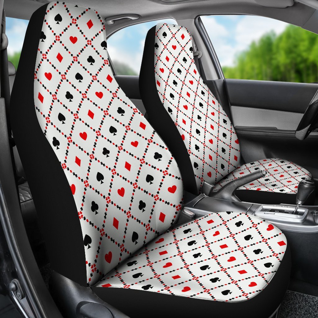 Playing Card Casino Poker Pattern Print Universal Fit Car Seat Cover-grizzshop