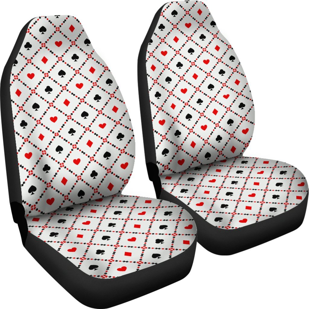 Playing Card Casino Poker Pattern Print Universal Fit Car Seat Cover-grizzshop