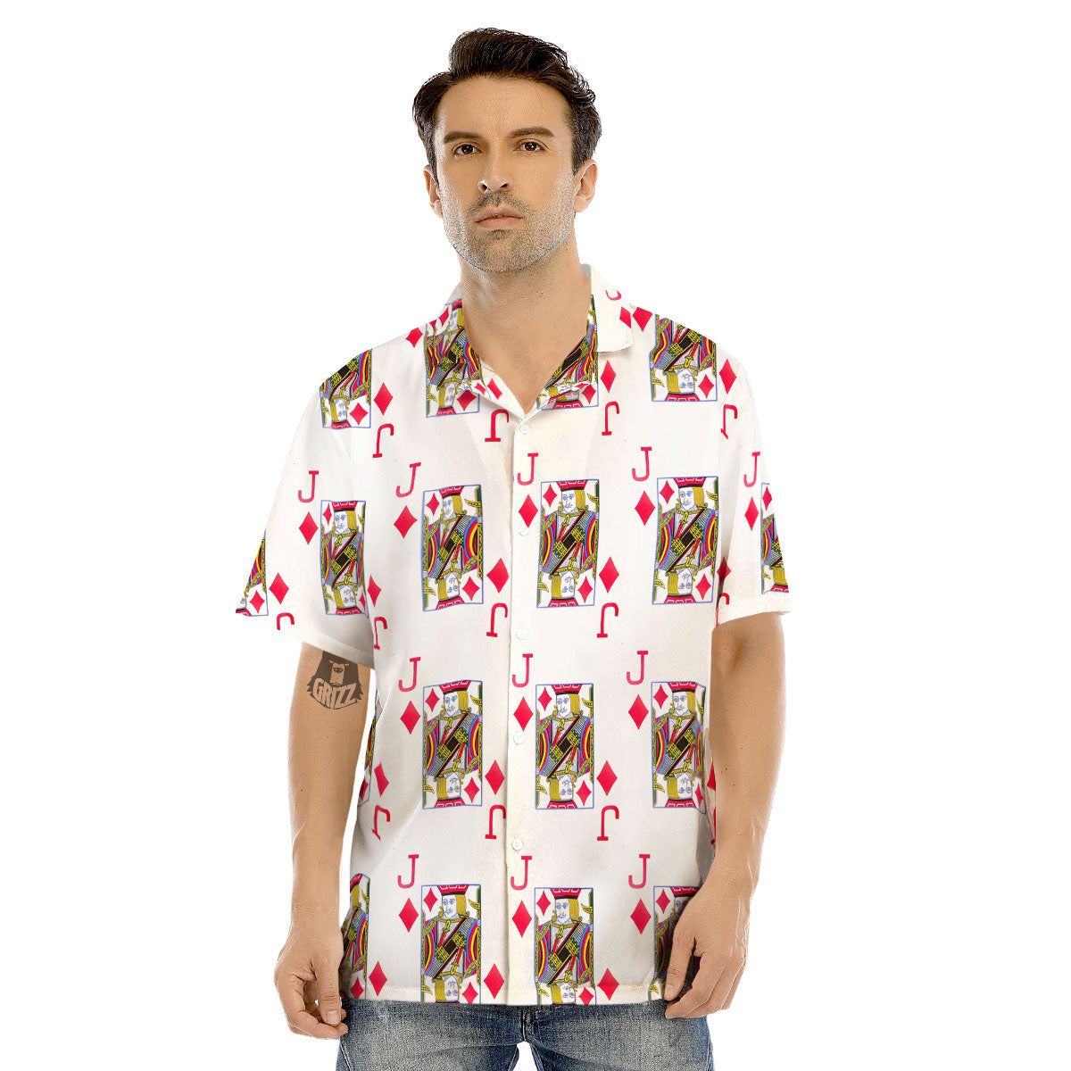 Playing Card Jack Of Diamonds Print Pattern Men's Hawaiian Shirt-grizzshop