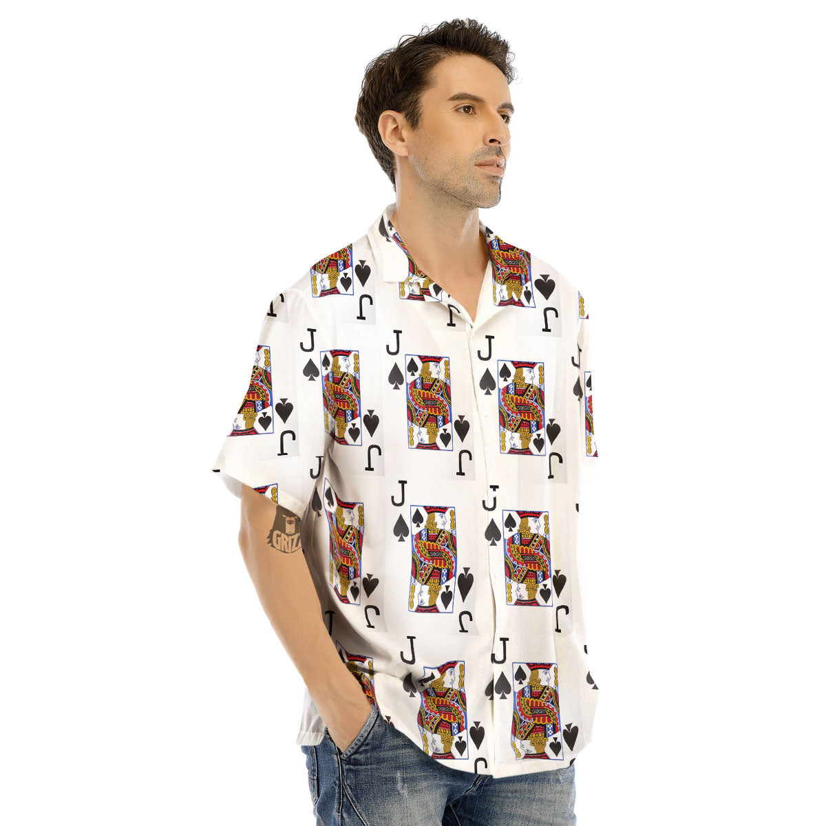 Playing Card Jack Of Spades Print Pattern Men's Hawaiian Shirt-grizzshop