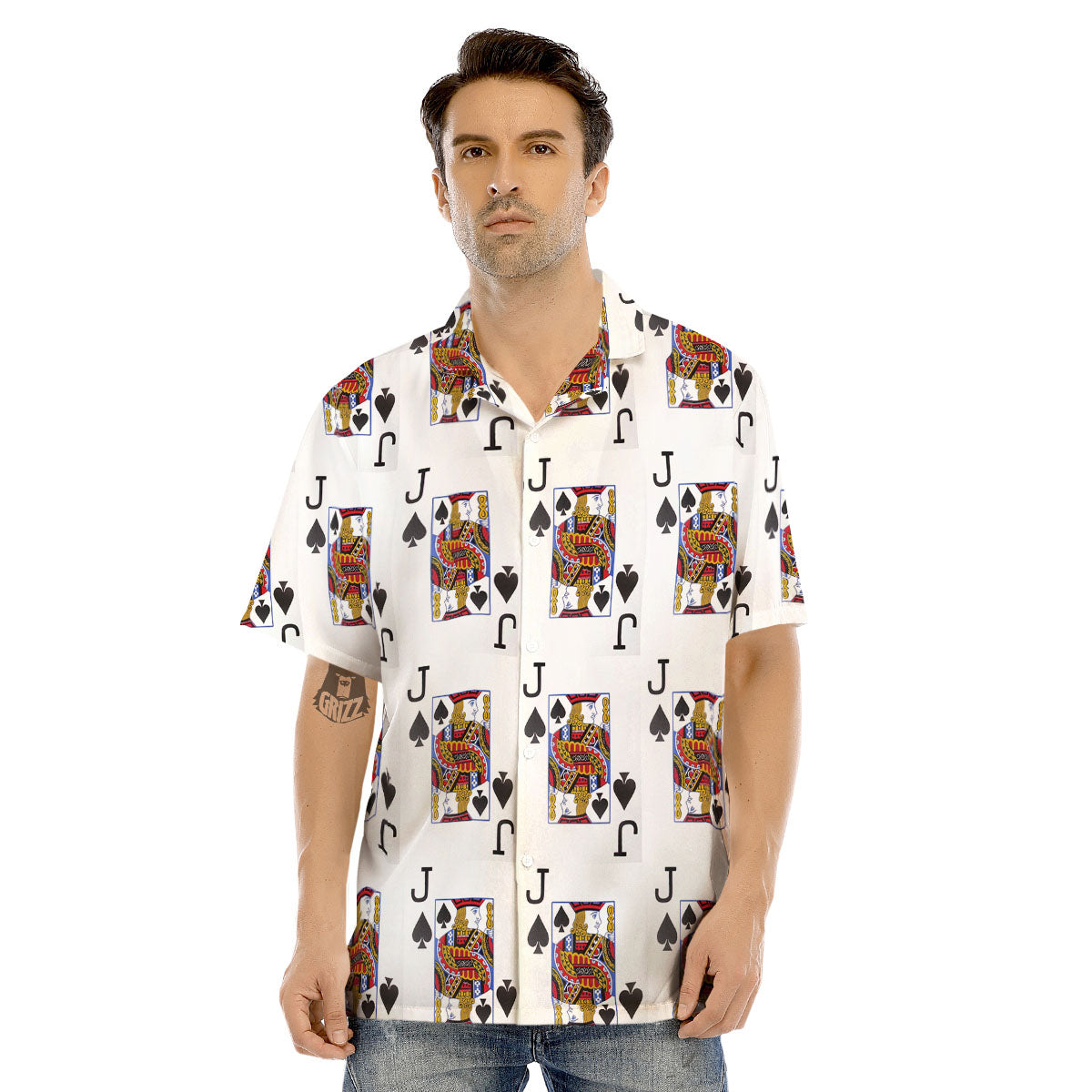 Playing Card Jack Of Spades Print Pattern Men's Hawaiian Shirt-grizzshop