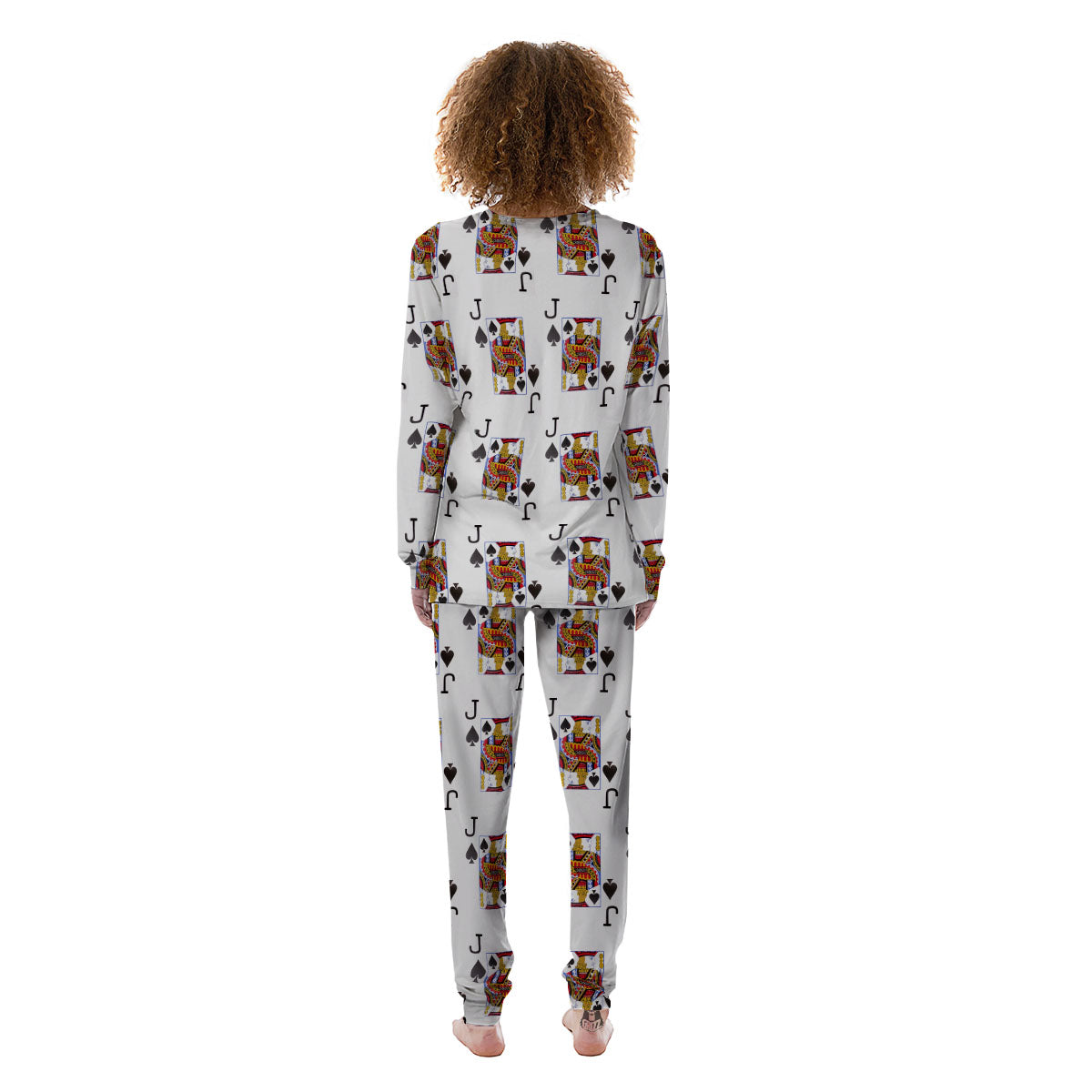 Playing Card Jack Of Spades Print Pattern Women's Pajamas-grizzshop