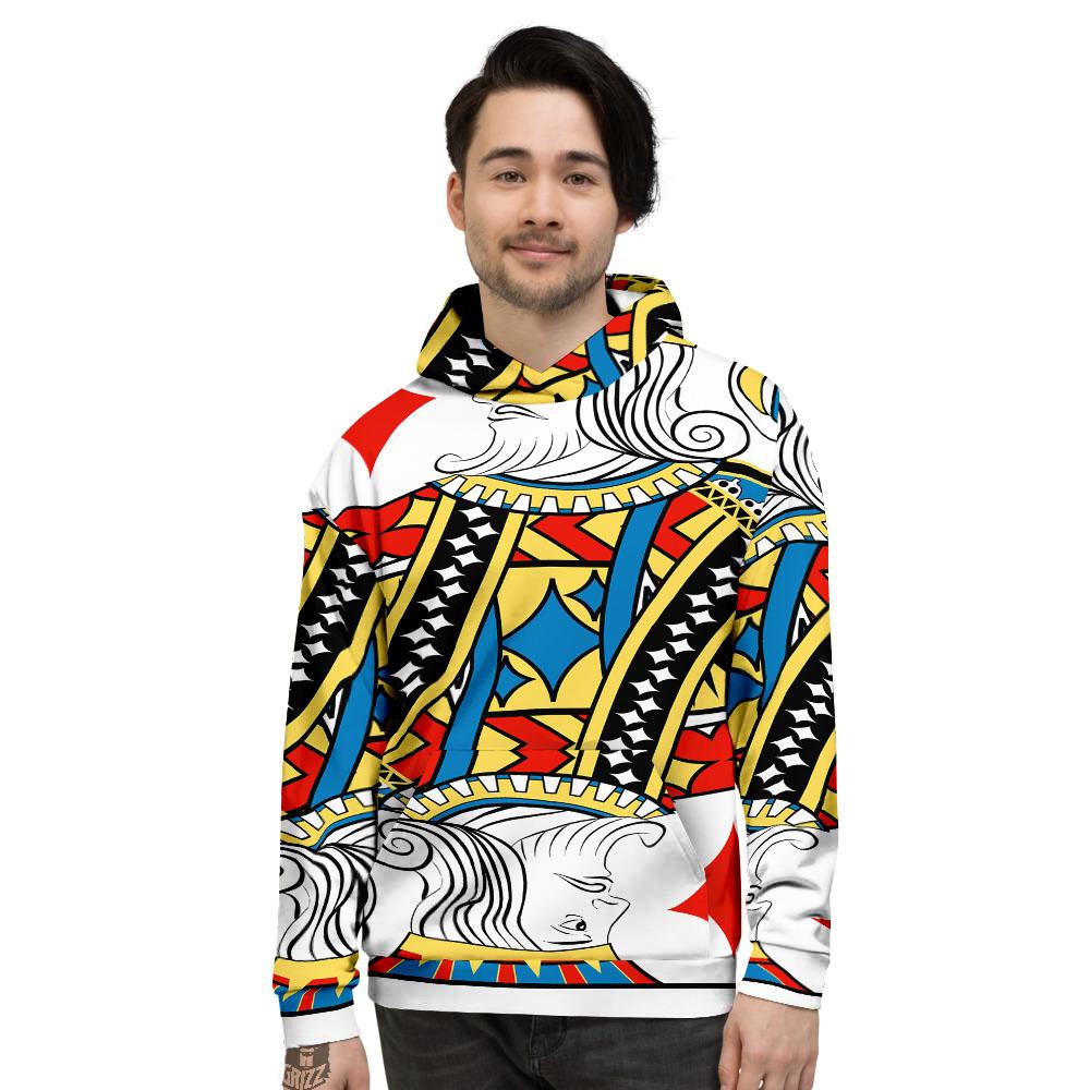 Playing Card King Of Diamonds Print Men's Hoodie-grizzshop