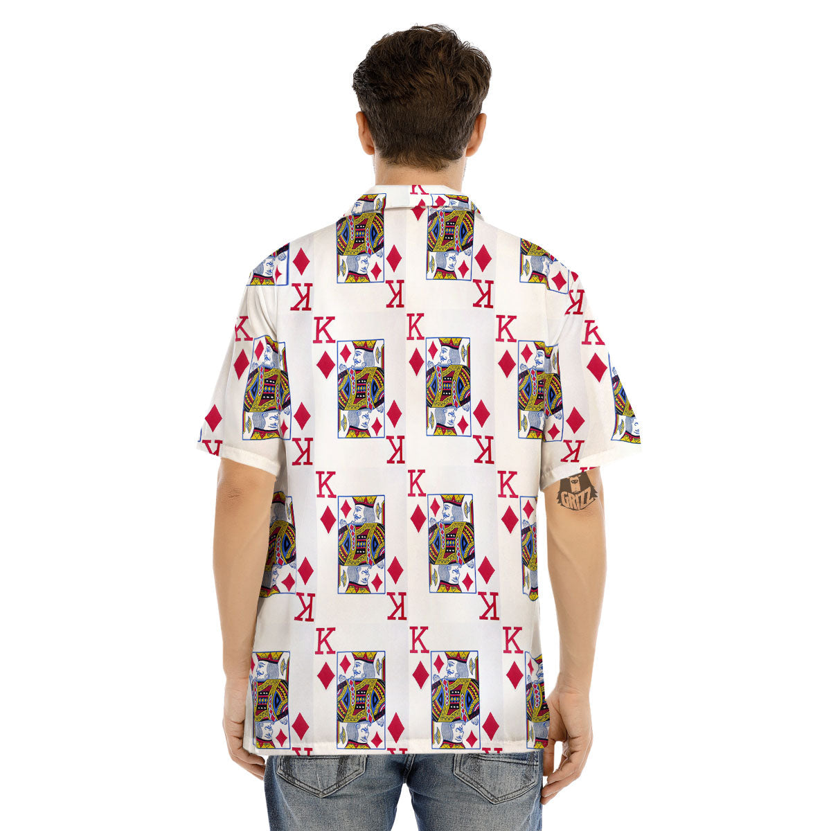 Playing Card King Of Diamonds Print Pattern Men's Hawaiian Shirt-grizzshop
