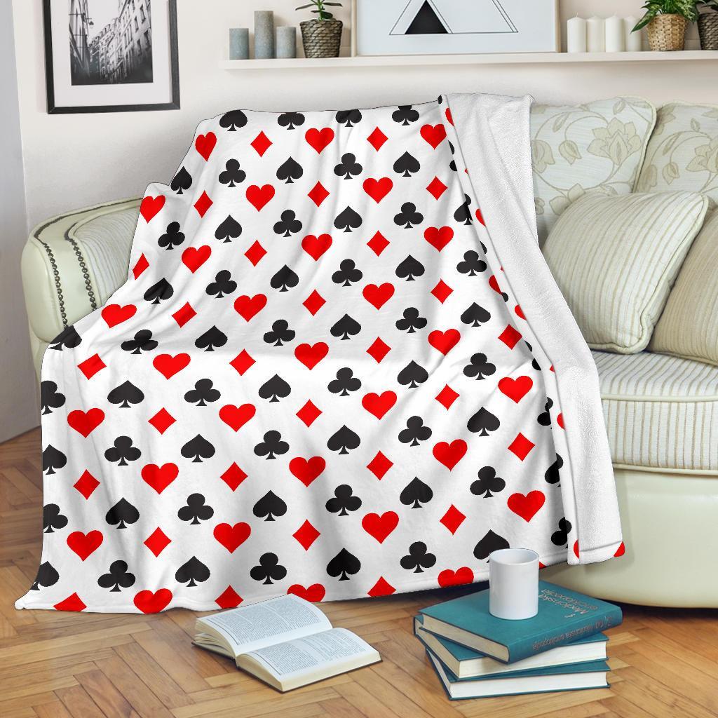 Playing Card Poker Casino Pattern Print Blanket-grizzshop