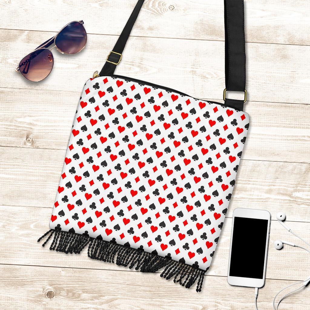 Playing Card Poker Casino Pattern Print Crossbody Bags-grizzshop