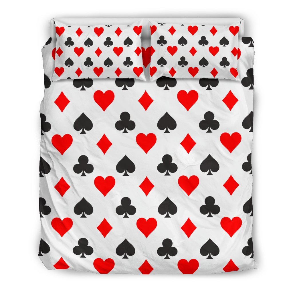 Playing Card Poker Casino Pattern Print Duvet Cover Bedding Set-grizzshop