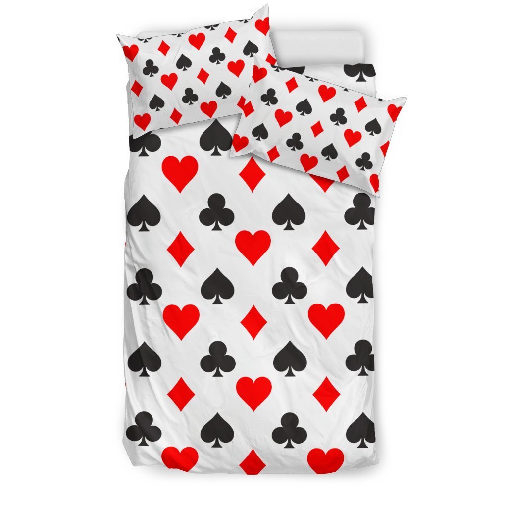 Playing Card Poker Casino Pattern Print Duvet Cover Bedding Set-grizzshop