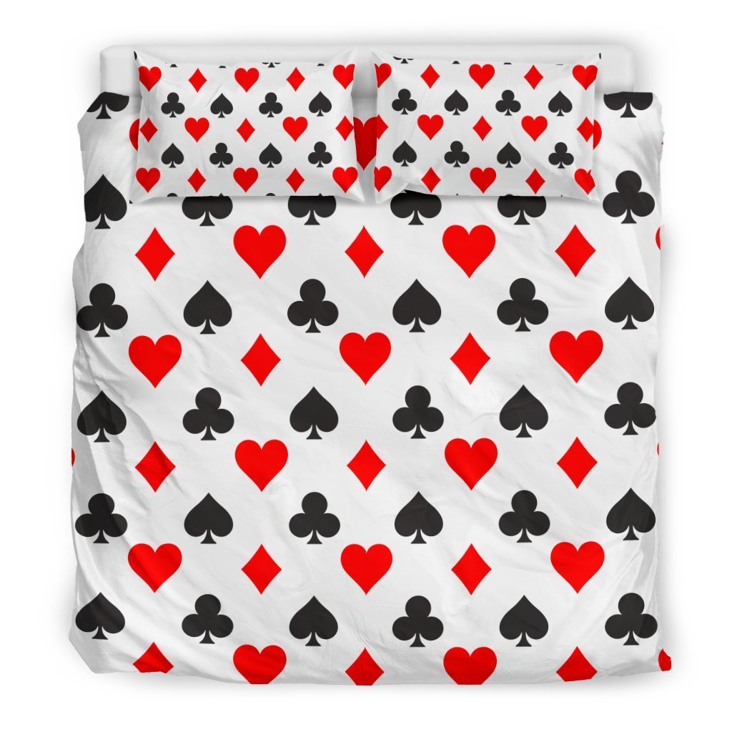 Playing Card Poker Casino Pattern Print Duvet Cover Bedding Set-grizzshop