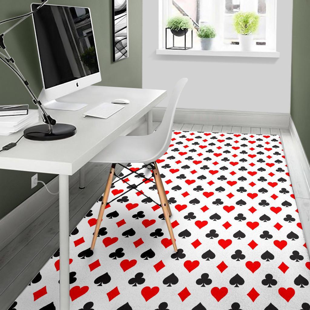 Playing Card Poker Casino Pattern Print Floor Mat-grizzshop