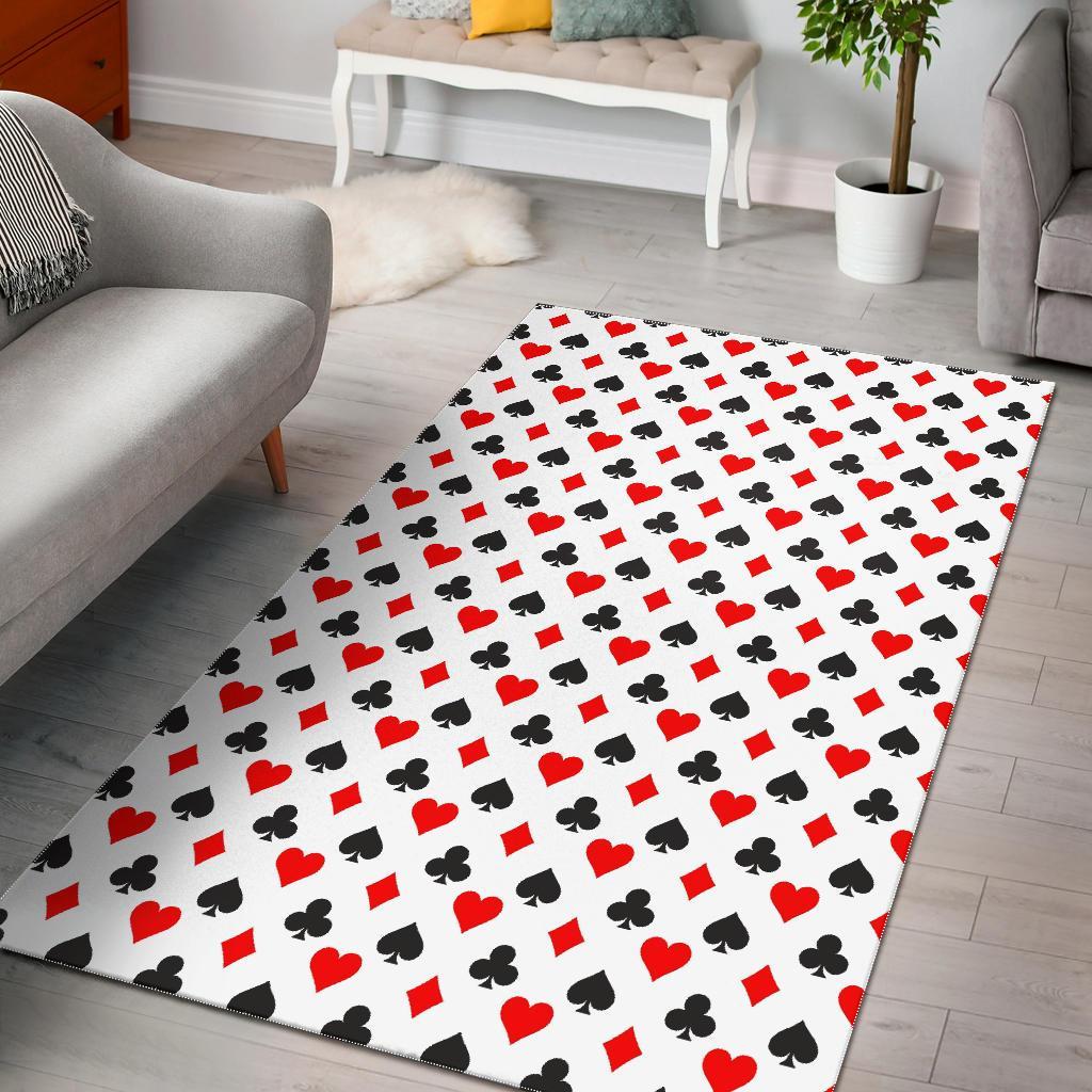 Playing Card Poker Casino Pattern Print Floor Mat-grizzshop