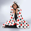 Playing Card Poker Casino Pattern Print Hooded Blanket-grizzshop