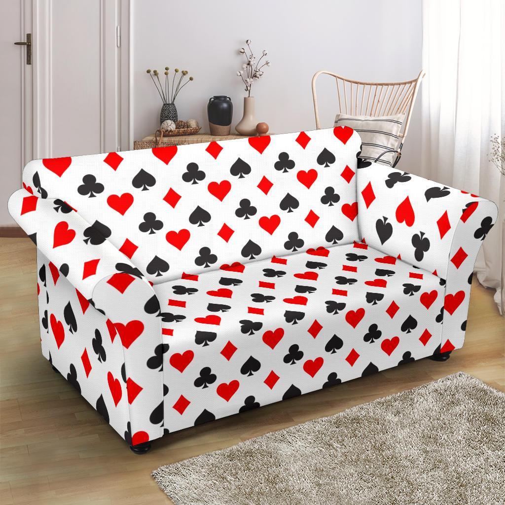 Playing Card Poker Casino Pattern Print Loveseat Cover-grizzshop