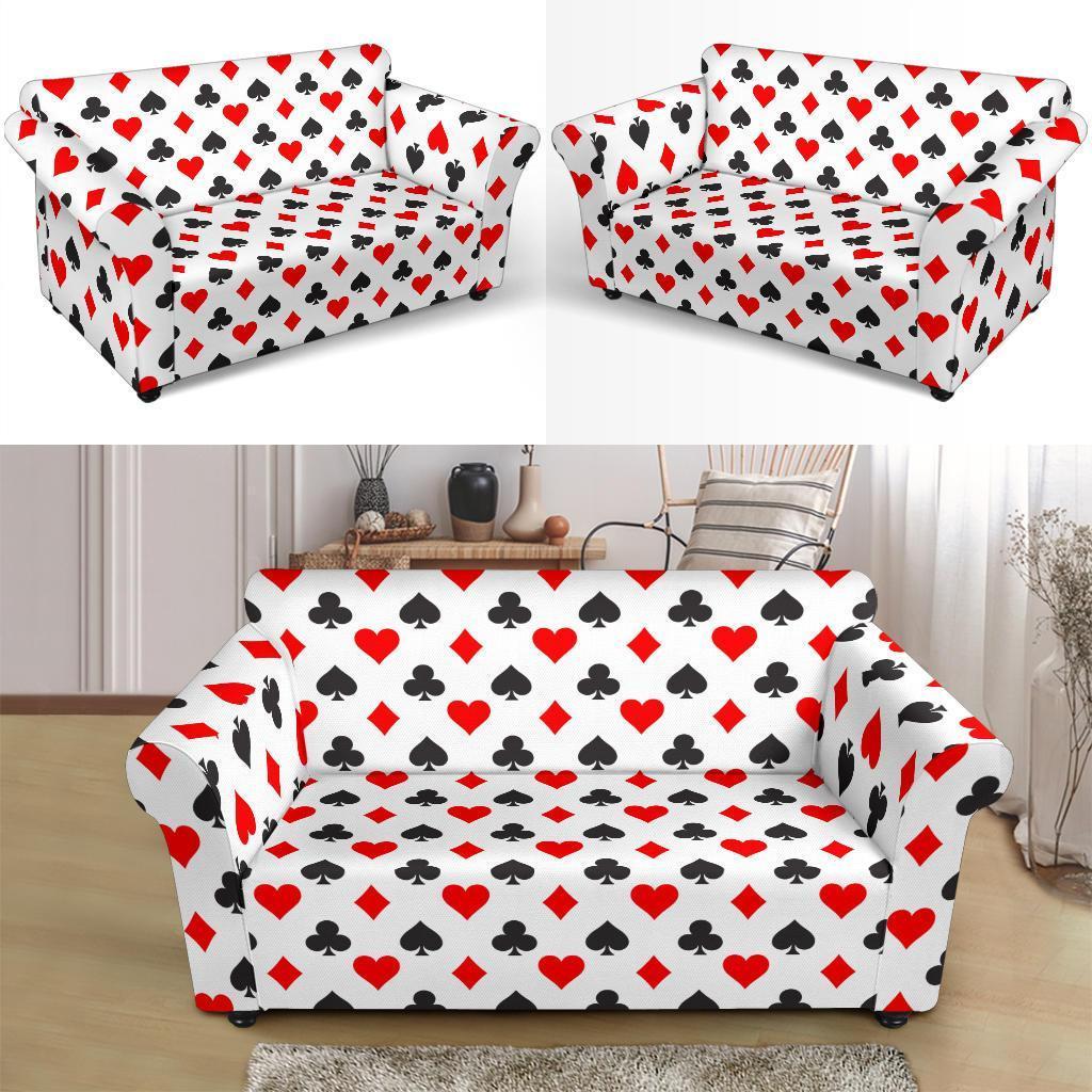 Playing Card Poker Casino Pattern Print Loveseat Cover-grizzshop