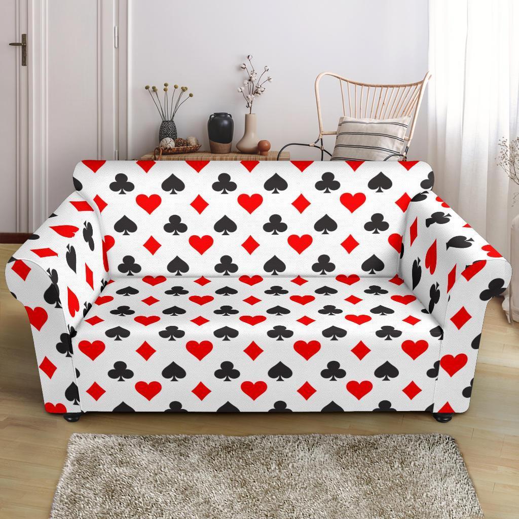 Playing Card Poker Casino Pattern Print Loveseat Cover-grizzshop