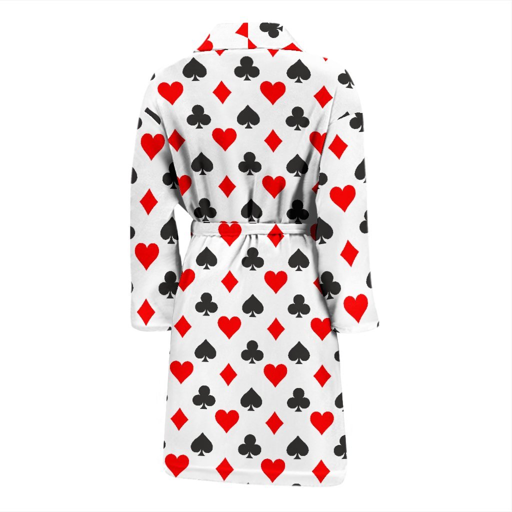 Playing Card Poker Casino Pattern Print Men Long Robe-grizzshop