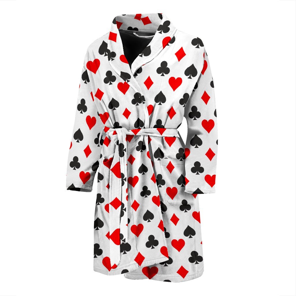 Playing Card Poker Casino Pattern Print Men Long Robe-grizzshop