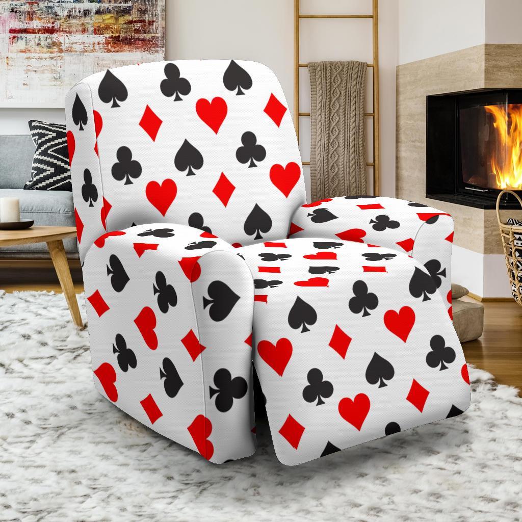 Playing Card Poker Casino Pattern Print Recliner Cover-grizzshop