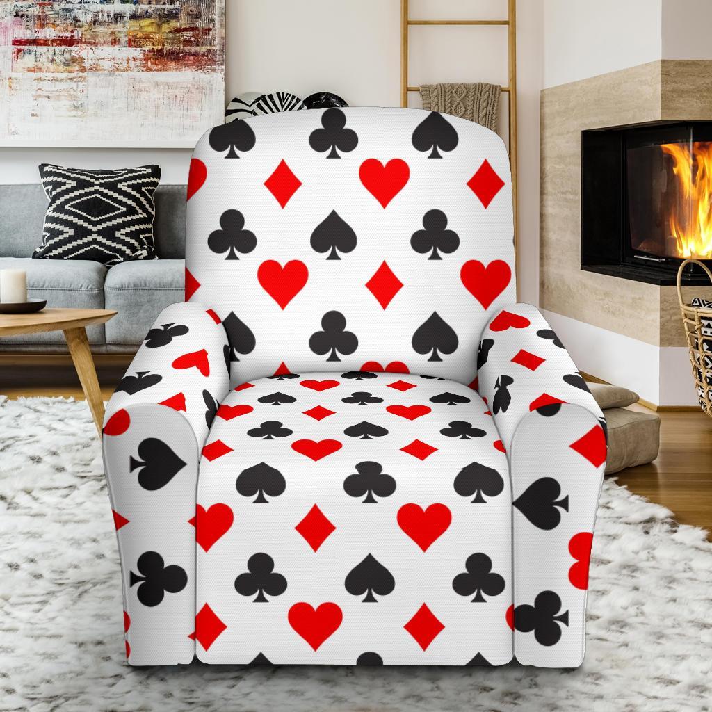 Playing Card Poker Casino Pattern Print Recliner Cover-grizzshop