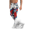 Playing Card Queen Of Clubs Print Men's Leggings-grizzshop