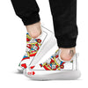 Playing Card Queen Of Hearts Print White Athletic Shoes-grizzshop