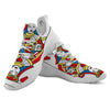 Playing Card Queen Of Hearts Print White Athletic Shoes-grizzshop