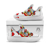 Playing Card Queen Of Hearts Print White Athletic Shoes-grizzshop