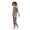 Playing Card Queen Of Hearts Print Women's Pajamas-grizzshop