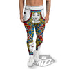Playing Card Queen Of Spades Print Men's Leggings-grizzshop