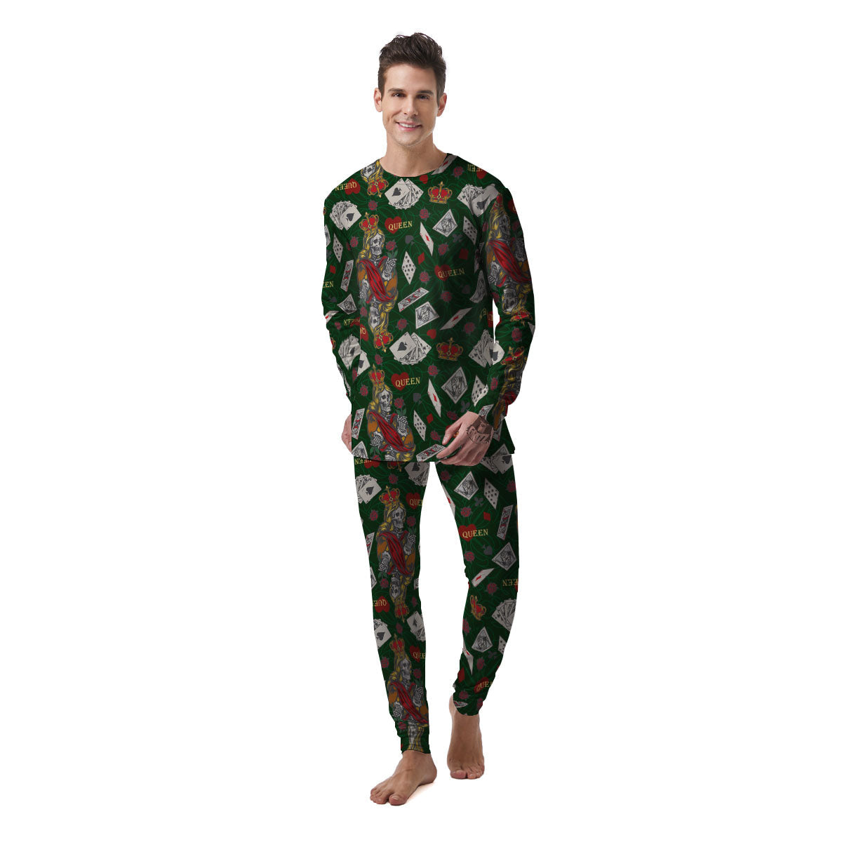 Playing Card Queen Of Spades Print Pattern Men's Pajamas – Grizzshopping