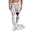Playing Card Suits Black And Red Print Men's Leggings-grizzshop