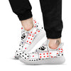 Playing Card Suits Black And Red Print White Athletic Shoes-grizzshop