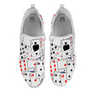 Playing Card Suits Black And Red Print White Athletic Shoes-grizzshop