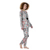 Playing Card Suits Black And Red Print Women's Pajamas-grizzshop