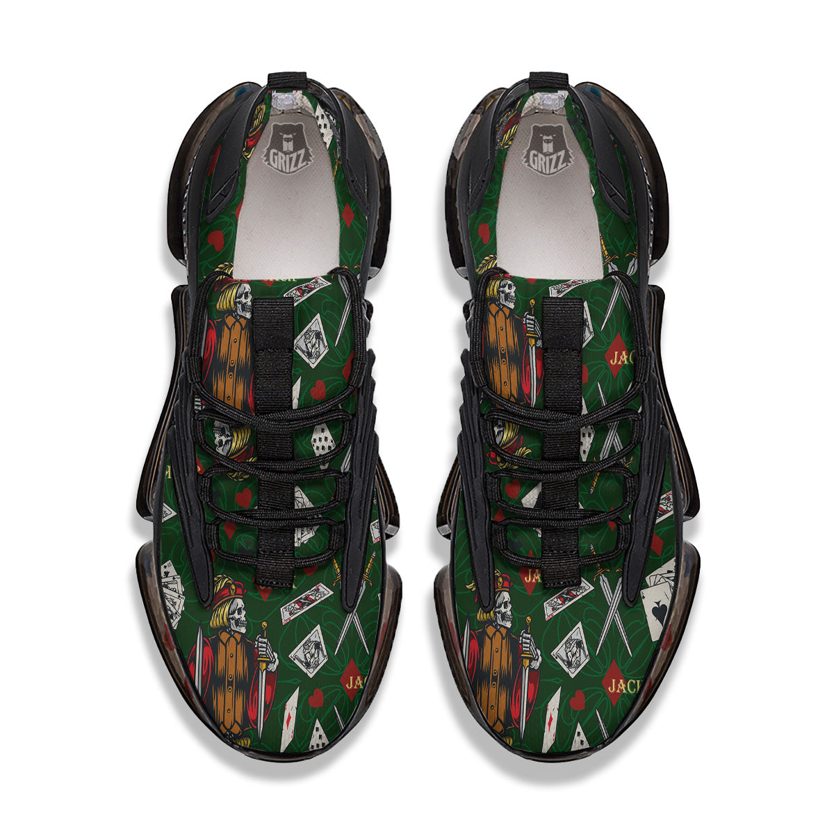 Playing Card Suits Poker Print Pattern Black Gym Shoes-grizzshop