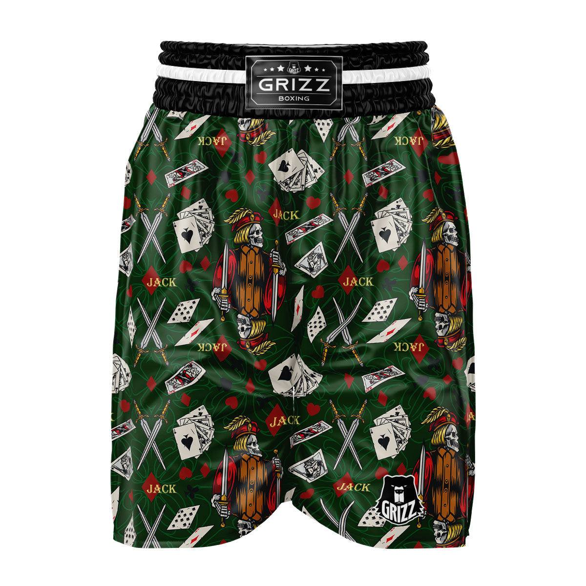 Playing Card Suits Poker Print Pattern Boxing Shorts-grizzshop