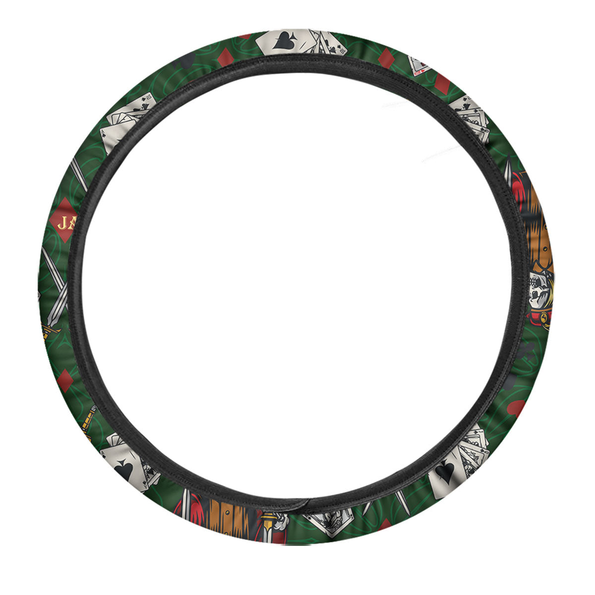 Playing Card Suits Poker Print Pattern Car Steering Wheel Cover-grizzshop