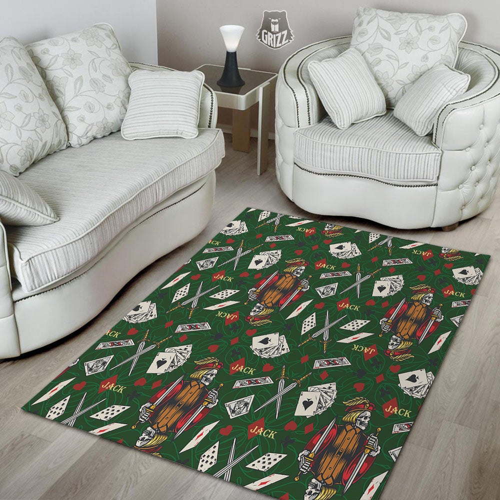 Playing Card Suits Poker Print Pattern Floor Mat-grizzshop