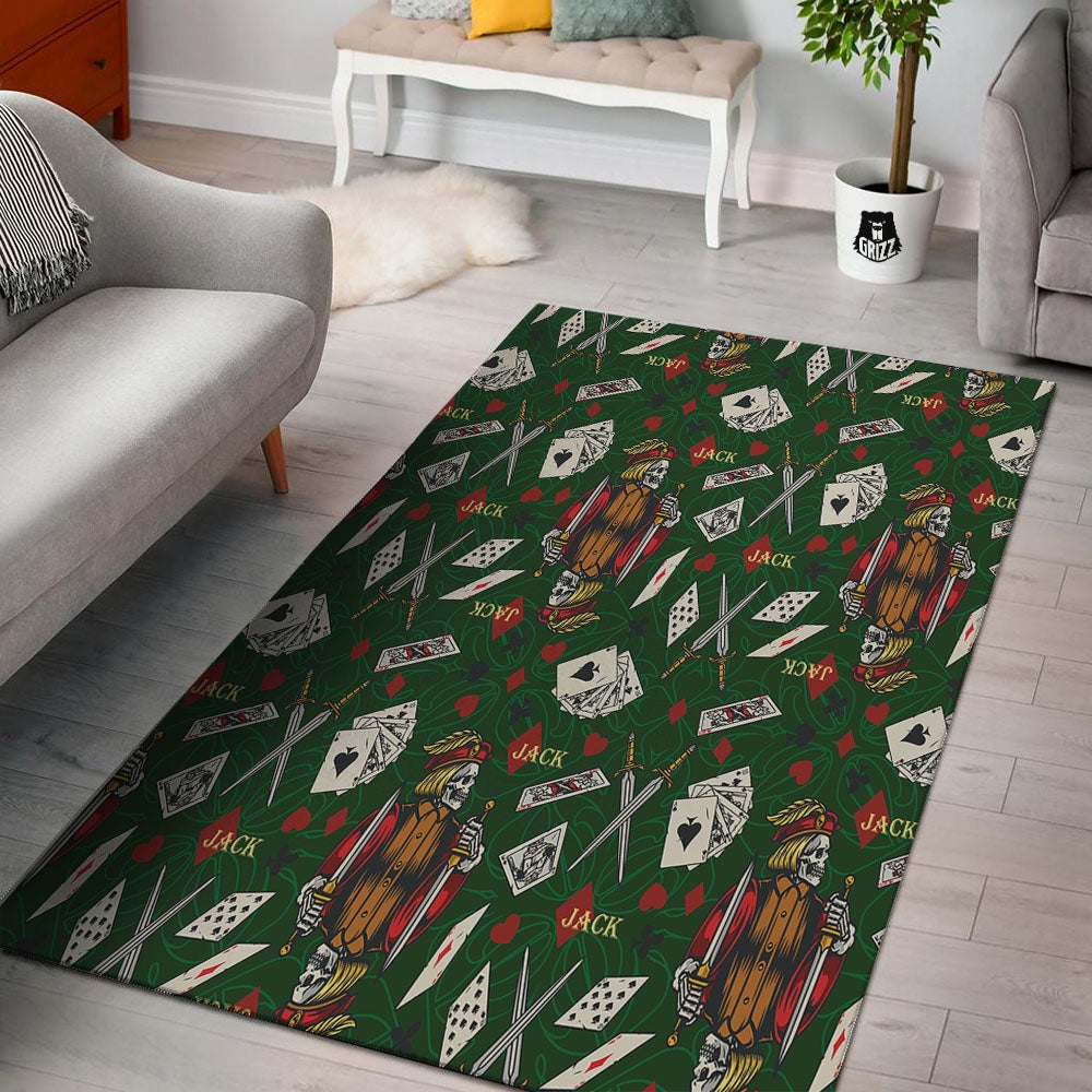 Playing Card Suits Poker Print Pattern Floor Mat-grizzshop