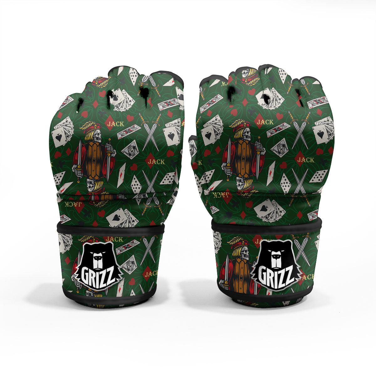 Playing Card Suits Poker Print Pattern MMA Gloves-grizzshop