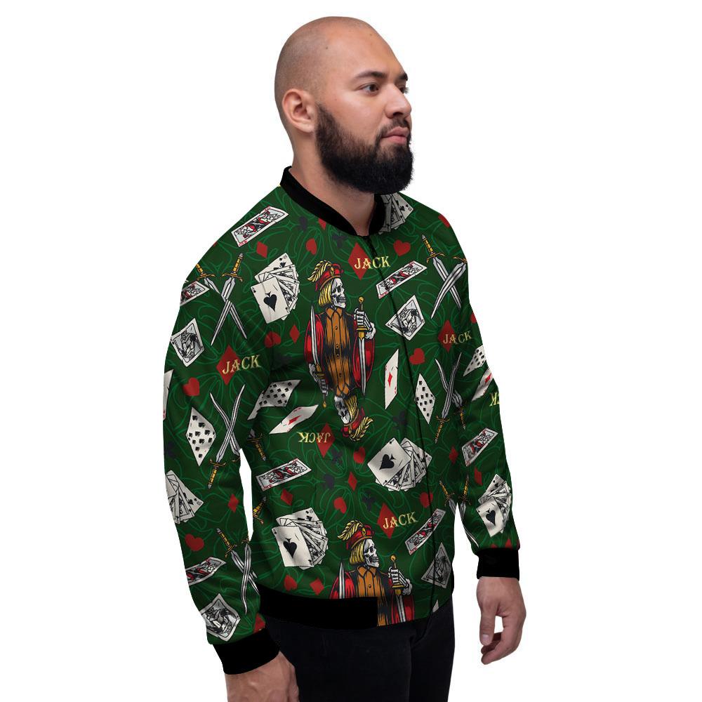 Playing Card Suits Poker Print Pattern Men's Bomber Jacket-grizzshop