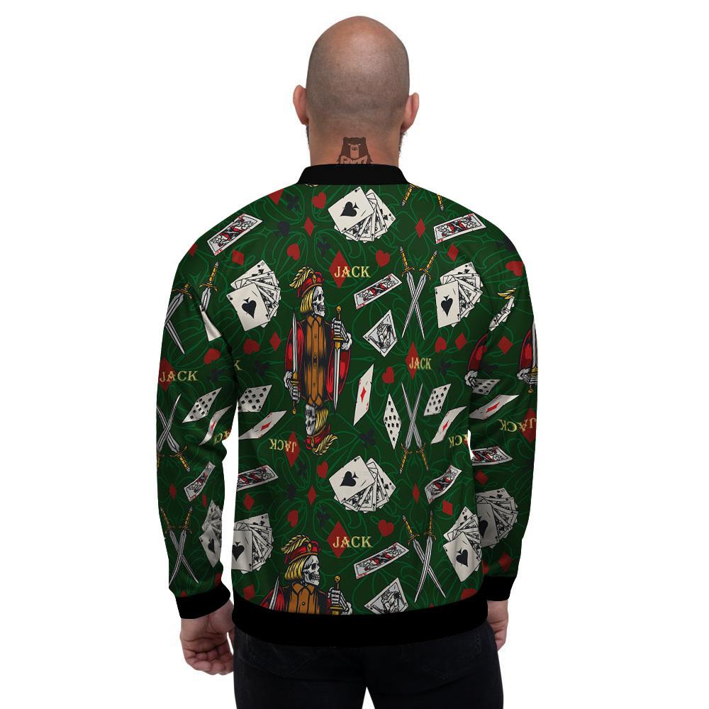 Playing Card Suits Poker Print Pattern Men's Bomber Jacket-grizzshop