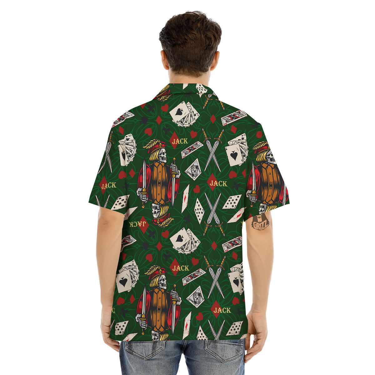 Playing Card Suits Poker Print Pattern Men's Hawaiian Shirt-grizzshop